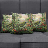 Bellbird New Zealand Personalised Pillow Cover Korimako Harakeke Flower Native Forest LT22 - Polynesian Pride