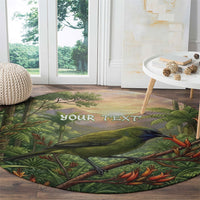 Bellbird New Zealand Personalised Round Carpet Korimako Harakeke Flower Native Forest