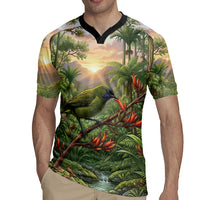 Bellbird New Zealand Personalised Rugby Jersey Korimako Harakeke Flower Native Forest LT22 - Polynesian Pride