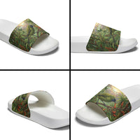 Bellbird New Zealand Personalised Slide Sandals Korimako Harakeke Flower Native Forest LT22 - Polynesian Pride