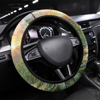 Bellbird New Zealand Steering Wheel Cover Korimako Harakeke Flower Native Forest LT22 Universal Fit Green - Polynesian Pride