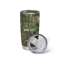 Bellbird New Zealand Personalised Tumbler Cup Korimako Harakeke Flower Native Forest LT22 - Polynesian Pride