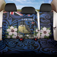 Tomtit New Zealand Personalised Back Car Seat Cover Miromiro Manuka Flower Maori Pattern LT22 One Size Blue - Polynesian Pride