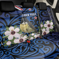 Tomtit New Zealand Personalised Back Car Seat Cover Miromiro Manuka Flower Maori Pattern LT22 - Polynesian Pride