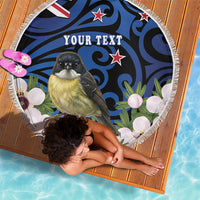 Tomtit New Zealand Personalised Beach Blanket Miromiro Manuka Flower Maori Pattern LT22 - Polynesian Pride