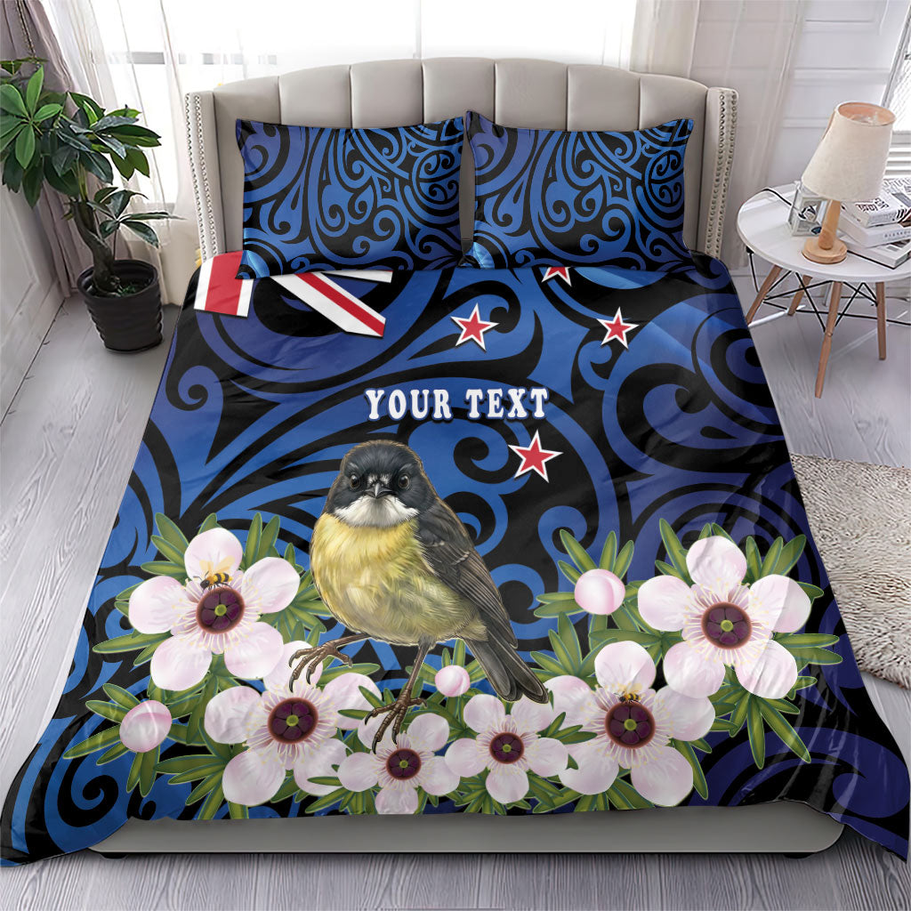 Tomtit New Zealand Personalised Bedding Set Miromiro Manuka Flower Maori Pattern LT22 - Polynesian Pride