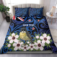 Tomtit New Zealand Personalised Bedding Set Miromiro Manuka Flower Maori Pattern LT22 - Polynesian Pride