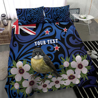 Tomtit New Zealand Personalised Bedding Set Miromiro Manuka Flower Maori Pattern LT22 - Polynesian Pride