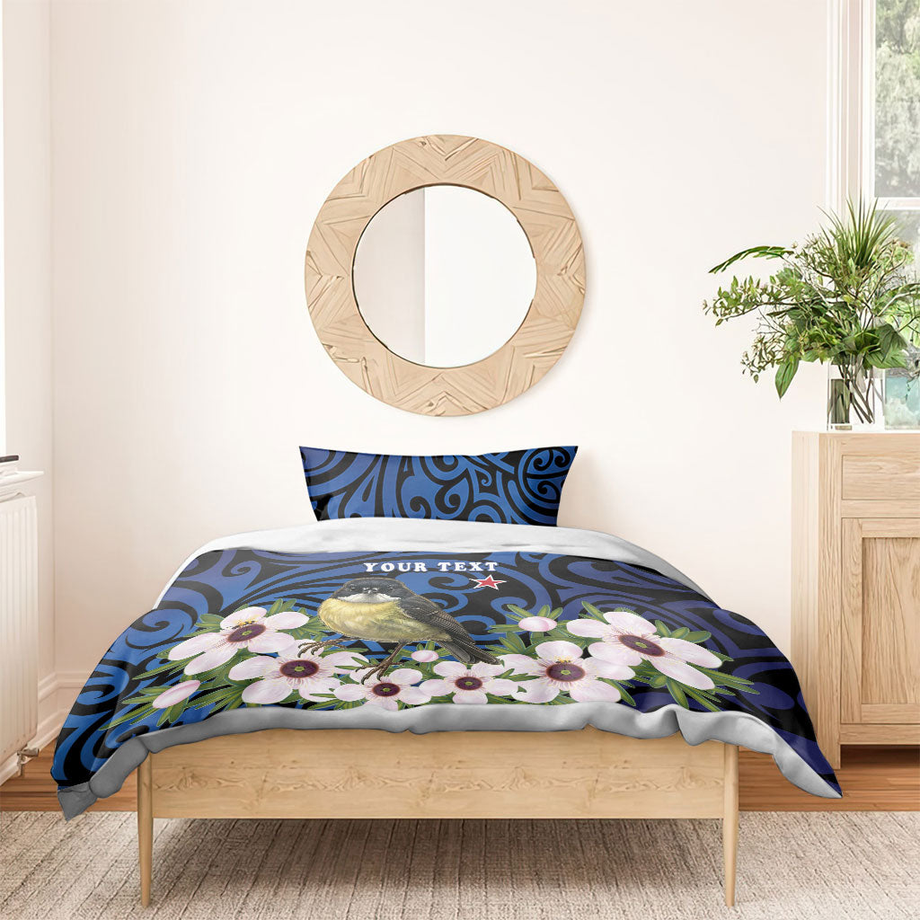 Tomtit New Zealand Personalised Bedding Set Miromiro Manuka Flower Maori Pattern LT22 - Polynesian Pride