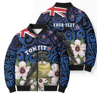 Tomtit New Zealand Personalised Bomber Puffer Jacket Miromiro Manuka Flower Maori Pattern LT22 - Polynesian Pride