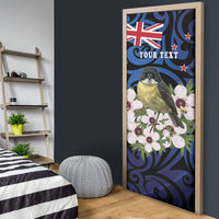 Tomtit New Zealand Personalised Door Cover Miromiro Manuka Flower Maori Pattern LT22 - Polynesian Pride