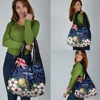 Tomtit New Zealand Personalised Grocery Bag Miromiro Manuka Flower Maori Pattern LT22 - Polynesian Pride
