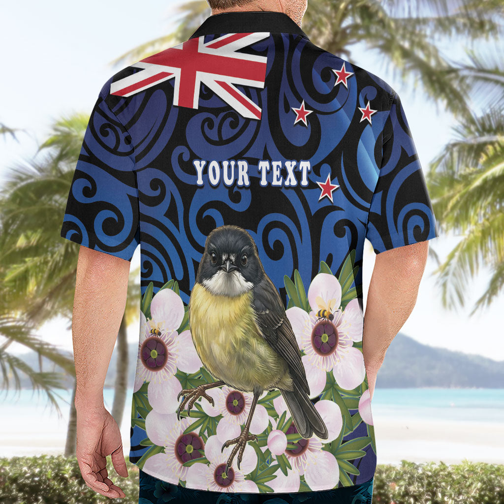 Tomtit New Zealand Personalised Hawaiian Shirt Miromiro Manuka Flower Maori Pattern LT22 - Polynesian Pride
