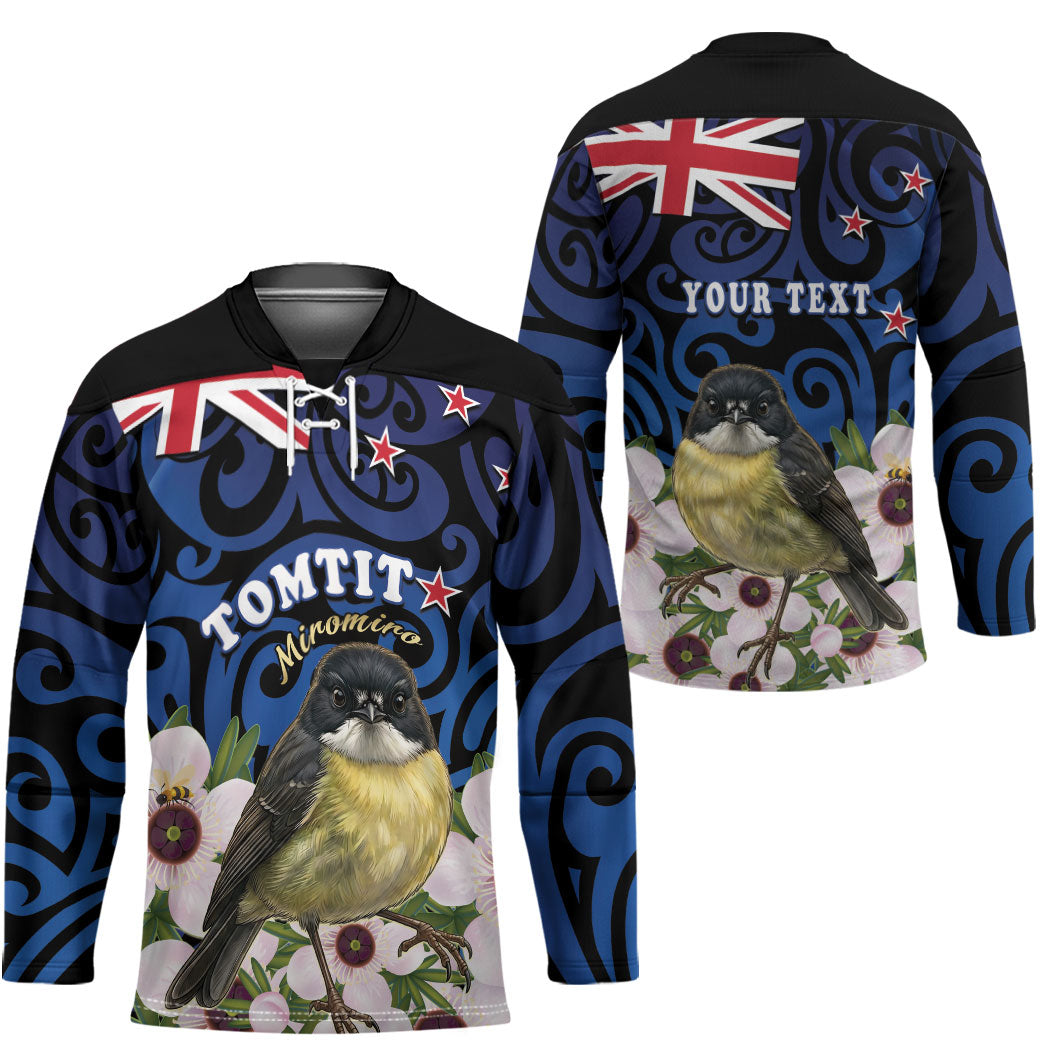 Tomtit New Zealand Personalised Hockey Jersey Miromiro Manuka Flower Maori Pattern LT22 - Polynesian Pride
