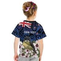 Tomtit New Zealand Personalised Kid T Shirt Miromiro Manuka Flower Maori Pattern LT22 - Polynesian Pride