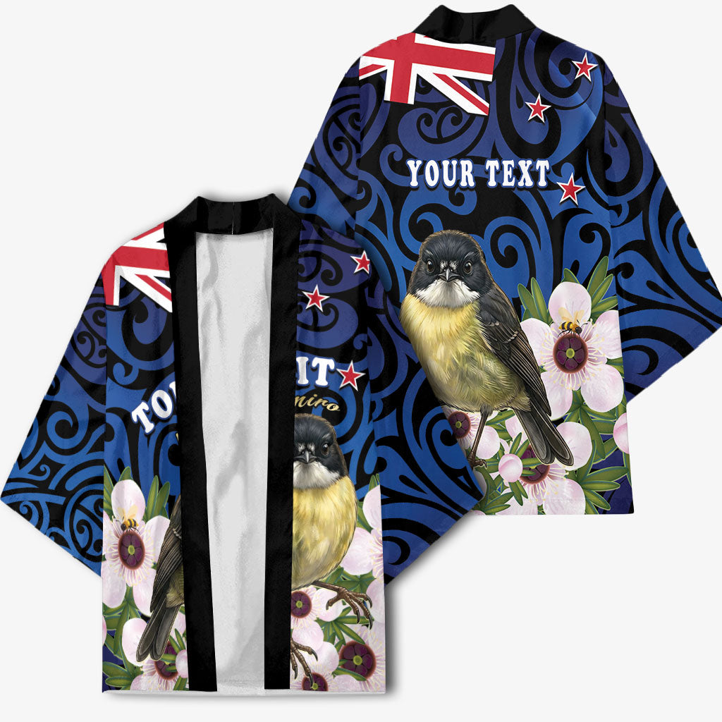 Tomtit New Zealand Personalised Kimono Miromiro Manuka Flower Maori Pattern LT22 - Polynesian Pride