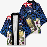 Tomtit New Zealand Personalised Kimono Miromiro Manuka Flower Maori Pattern LT22 - Polynesian Pride