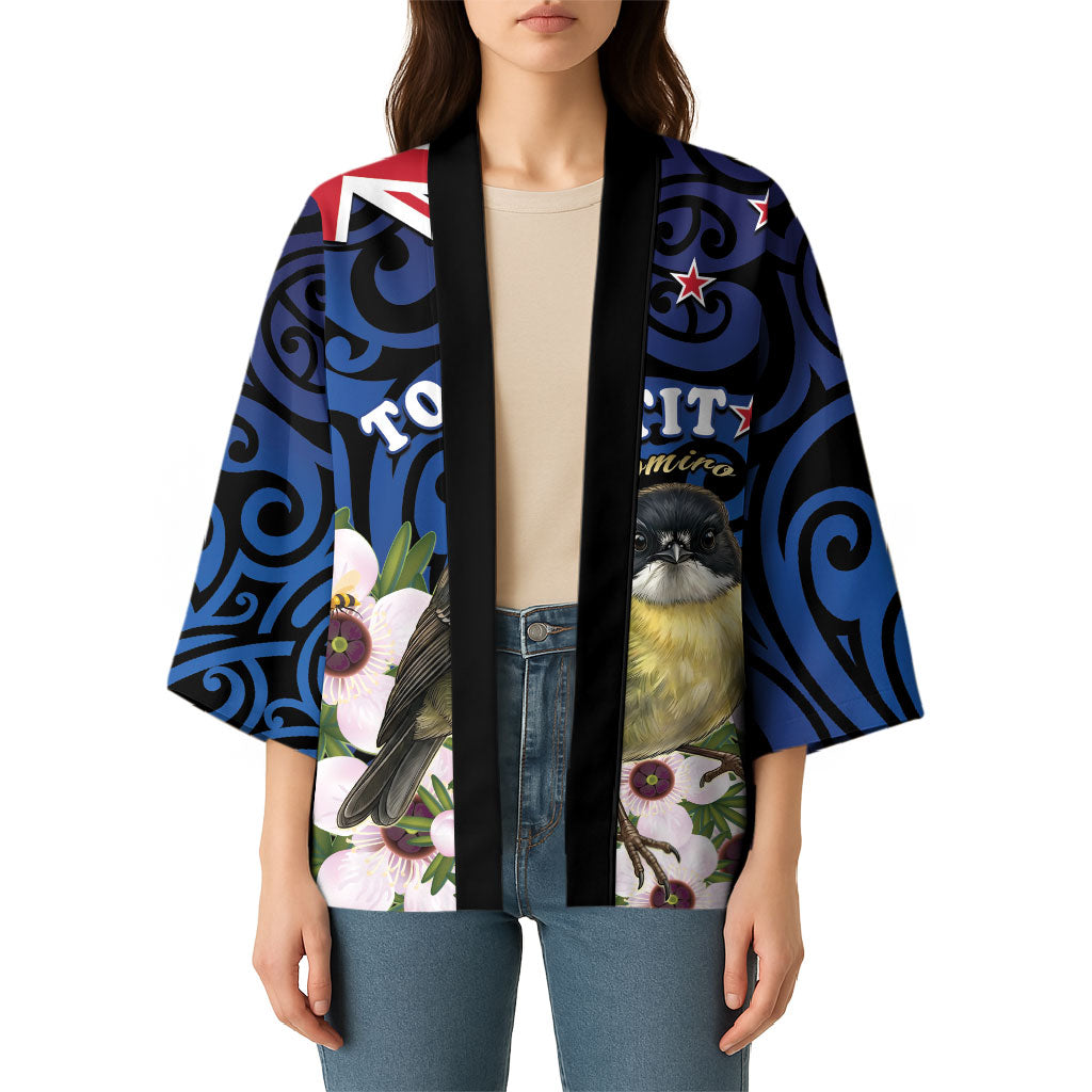 Tomtit New Zealand Personalised Kimono Miromiro Manuka Flower Maori Pattern LT22 - Polynesian Pride