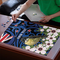 Tomtit New Zealand Personalised Puzzle Miromiro Manuka Flower Maori Pattern LT22 - Polynesian Pride