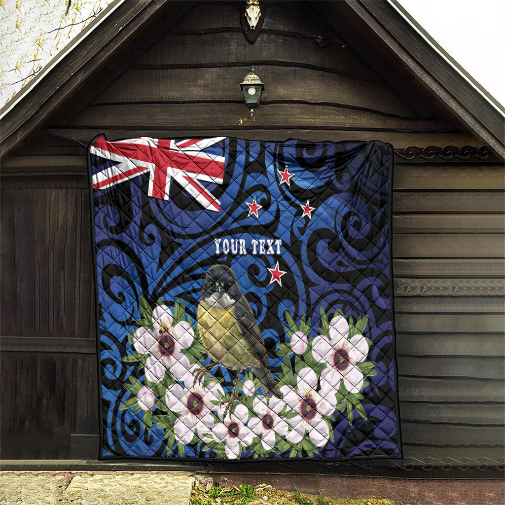 Tomtit New Zealand Personalised Quilt Miromiro Manuka Flower Maori Pattern LT22 - Polynesian Pride