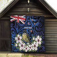 Tomtit New Zealand Personalised Quilt Miromiro Manuka Flower Maori Pattern LT22 - Polynesian Pride