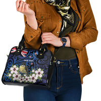 Tomtit New Zealand Personalised Shoulder Handbag Miromiro Manuka Flower Maori Pattern LT22 - Polynesian Pride