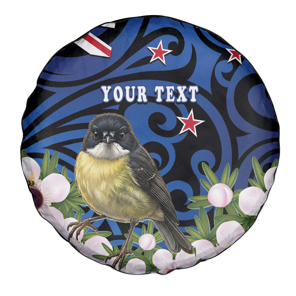 Tomtit New Zealand Personalised Spare Tire Cover Miromiro Manuka Flower Maori Pattern LT22 - Polynesian Pride