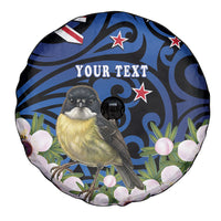 Tomtit New Zealand Personalised Spare Tire Cover Miromiro Manuka Flower Maori Pattern LT22 - Polynesian Pride