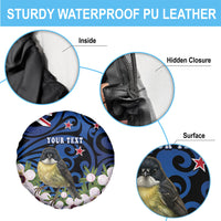 Tomtit New Zealand Personalised Spare Tire Cover Miromiro Manuka Flower Maori Pattern LT22 - Polynesian Pride