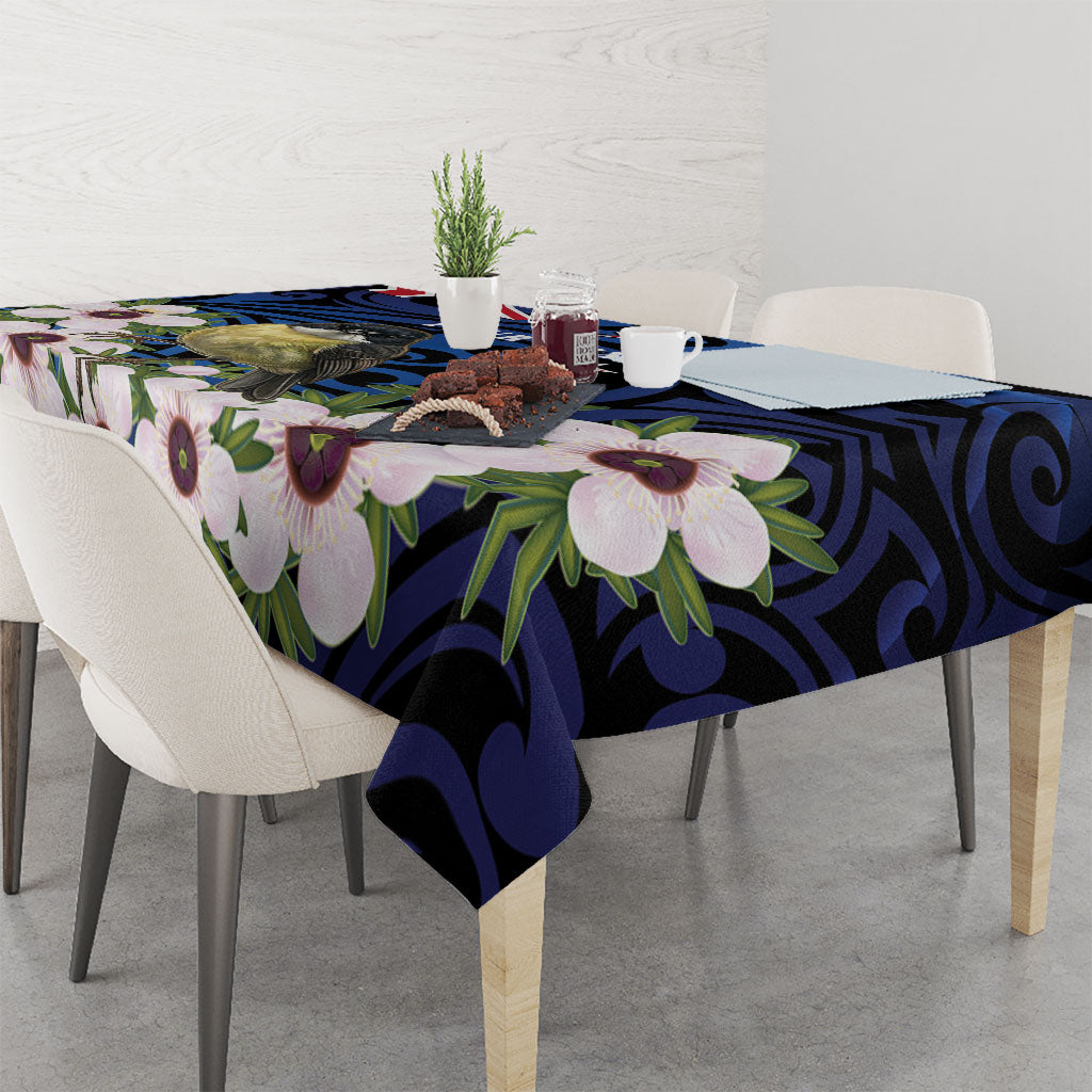 Tomtit New Zealand Personalised Tablecloth Miromiro Manuka Flower Maori Pattern LT22 - Polynesian Pride