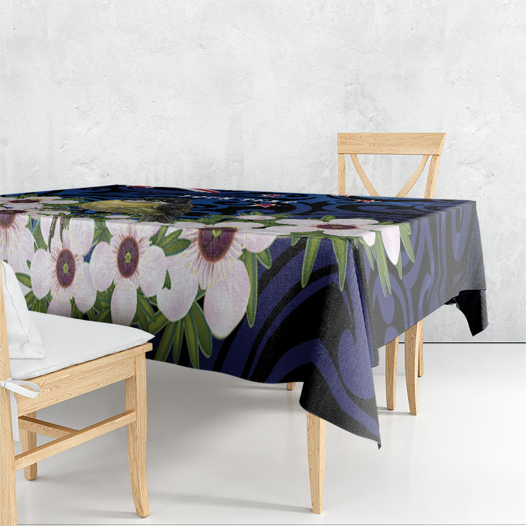 Tomtit New Zealand Personalised Tablecloth Miromiro Manuka Flower Maori Pattern LT22 - Polynesian Pride