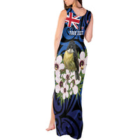Tomtit New Zealand Personalised Tank Maxi Dress Miromiro Manuka Flower Maori Pattern LT22 - Polynesian Pride