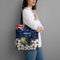 Tomtit New Zealand Personalised Tote Bag Miromiro Manuka Flower Maori Pattern LT22 - Polynesian Pride