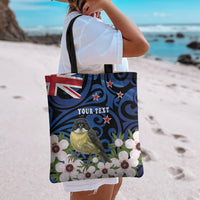 Tomtit New Zealand Personalised Tote Bag Miromiro Manuka Flower Maori Pattern LT22 - Polynesian Pride