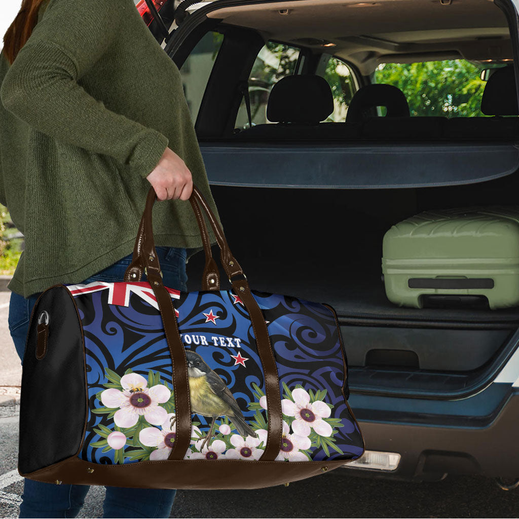 Tomtit New Zealand Personalised Travel Bag Miromiro Manuka Flower Maori Pattern LT22 - Polynesian Pride