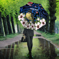 Tomtit New Zealand Personalised Umbrella Miromiro Manuka Flower Maori Pattern LT22 - Polynesian Pride