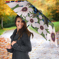 Tomtit New Zealand Personalised Umbrella Miromiro Manuka Flower Maori Pattern LT22 - Polynesian Pride