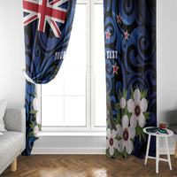 Tomtit New Zealand Personalised Window Curtain Miromiro Manuka Flower Maori Pattern LT22 - Polynesian Pride
