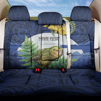 Kakapo New Zealand Personalised Back Car Seat Cover Kowhai Flower Silver Fern Maori Pattern LT22 One Size Blue - Polynesian Pride