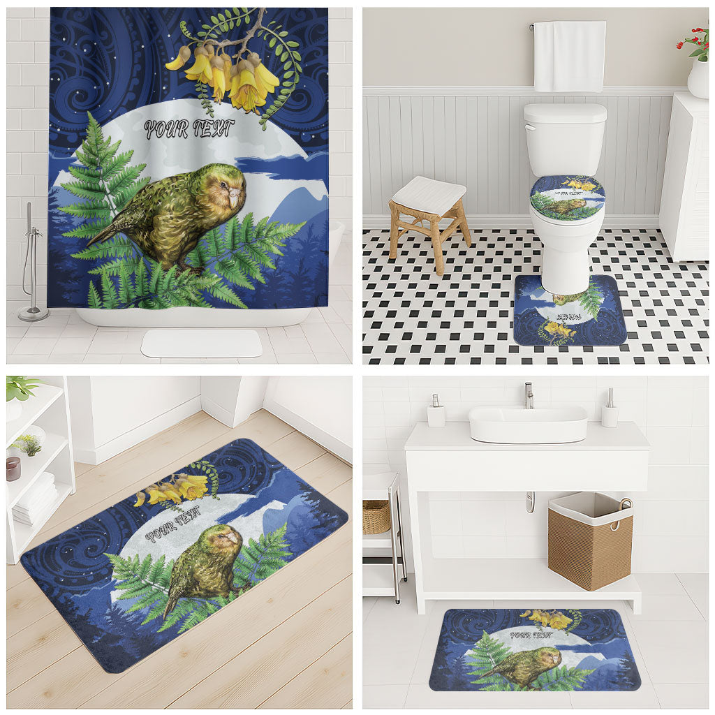 Kakapo New Zealand Personalised Bathroom Set Kowhai Flower Silver Fern Maori Pattern LT22 - Polynesian Pride