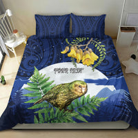 Kakapo New Zealand Personalised Bedding Set Kowhai Flower Silver Fern Maori Pattern LT22 - Polynesian Pride