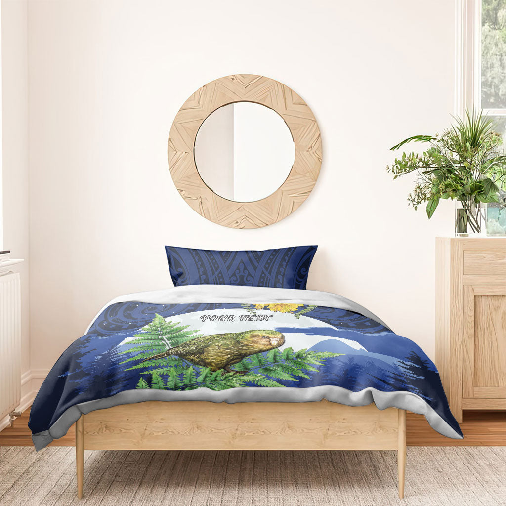 Kakapo New Zealand Personalised Bedding Set Kowhai Flower Silver Fern Maori Pattern LT22 - Polynesian Pride