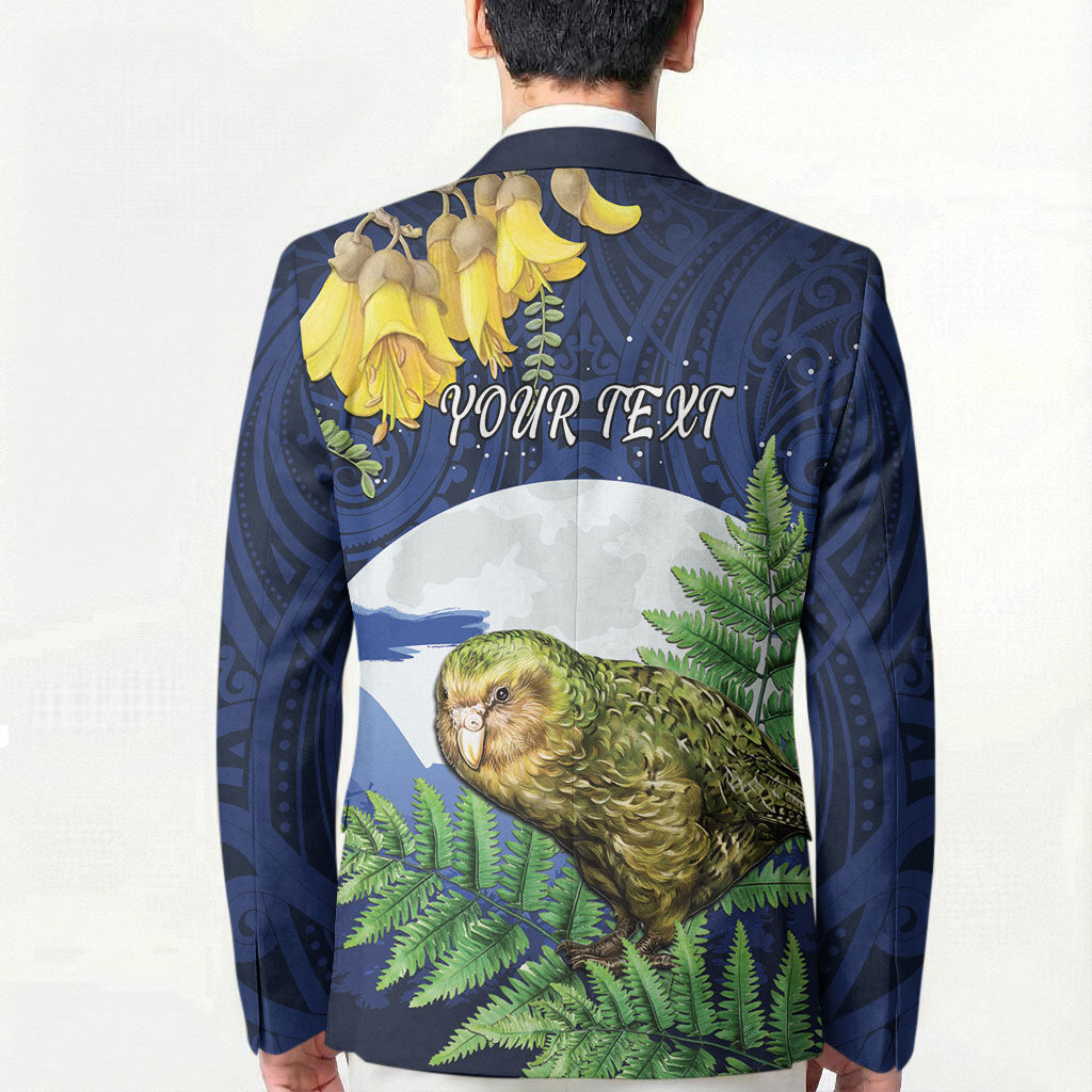 Kakapo New Zealand Personalised Blazer Kowhai Flower Silver Fern Maori Pattern LT22 - Polynesian Pride