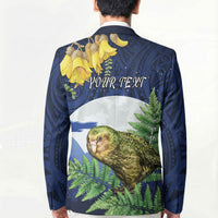 Kakapo New Zealand Personalised Blazer Kowhai Flower Silver Fern Maori Pattern LT22 - Polynesian Pride