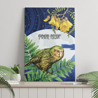 Kakapo New Zealand Personalised Canvas Wall Art Kowhai Flower Silver Fern Maori Pattern LT22 - Polynesian Pride