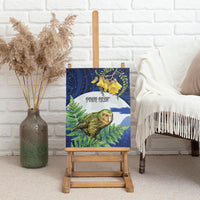 Kakapo New Zealand Personalised Canvas Wall Art Kowhai Flower Silver Fern Maori Pattern LT22 - Polynesian Pride
