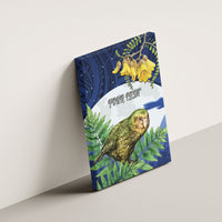 Kakapo New Zealand Personalised Canvas Wall Art Kowhai Flower Silver Fern Maori Pattern LT22 - Polynesian Pride