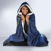 Kakapo New Zealand Personalised Hooded Blanket Kowhai Flower Silver Fern Maori Pattern
