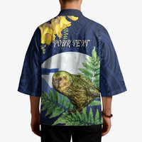 Kakapo New Zealand Personalised Kimono Kowhai Flower Silver Fern Maori Pattern LT22 - Polynesian Pride