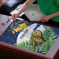 Kakapo New Zealand Personalised Puzzle Kowhai Flower Silver Fern Maori Pattern LT22 - Polynesian Pride
